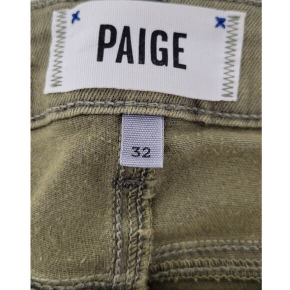 Paige Jeans Womens Size 32 Olive Green Jeans Zipper Accents Punk Grunge Skater - Picture 7 of 8